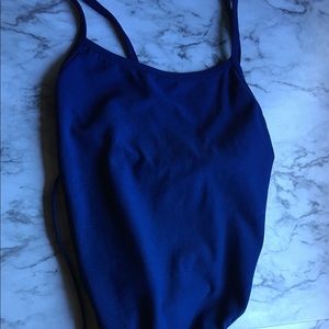 Navy jolyn tie back swim suit